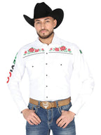 The General Embroidery Western Shirt White/Roses 44294 - OriginalWestern.com