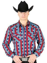 The General - Long Sleeve Cowboy Shirt - Blue 44212 - OriginalWestern.com