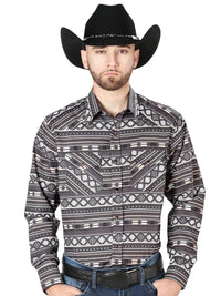 The General - Long Sleeve Cowboy Shirt - Brown 44217 - OriginalWestern.com