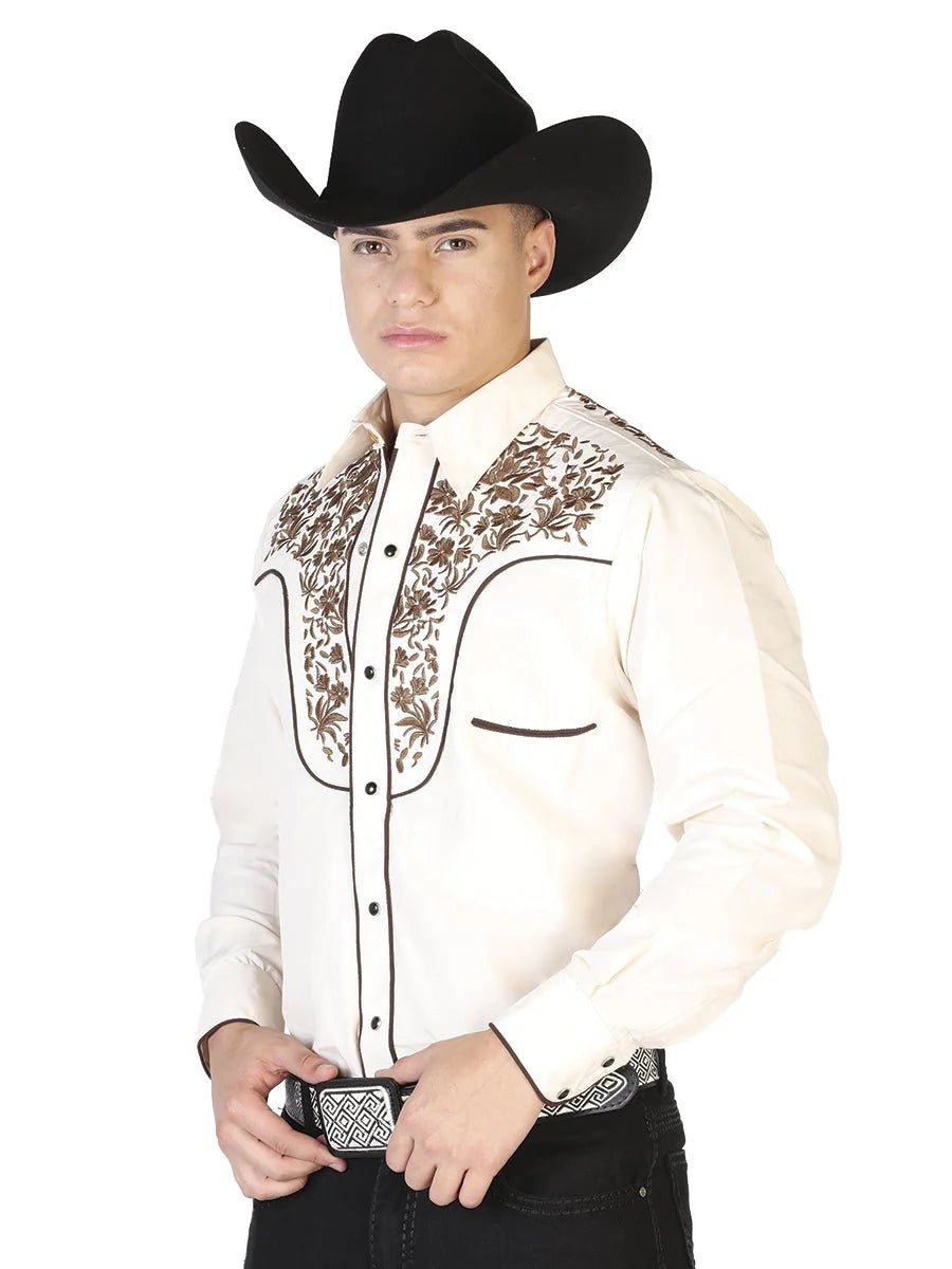 The Lord of the Skies Embroidery Shirt Beige/Gold 43299 - OriginalWestern.com