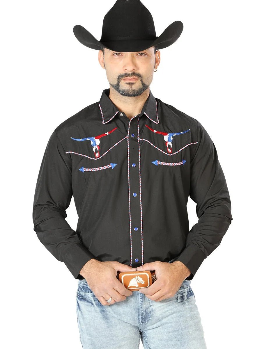 The Lord of the Skies Embroidery Shirt Black 126671 - OriginalWestern.com