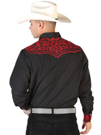 The Lord of the Skies Embroidery Shirt Black/Red 43301 - OriginalWestern.com