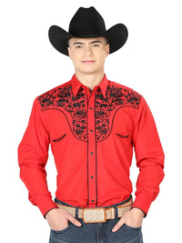 The Lord of the Skies Embroidery Shirt Red/Black 43298 - OriginalWestern.com