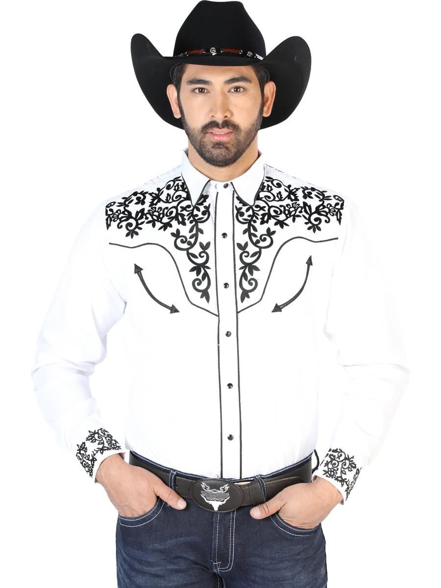 The Lord of the Skies Embroidery Shirt White/Black 126702 - OriginalWestern.com