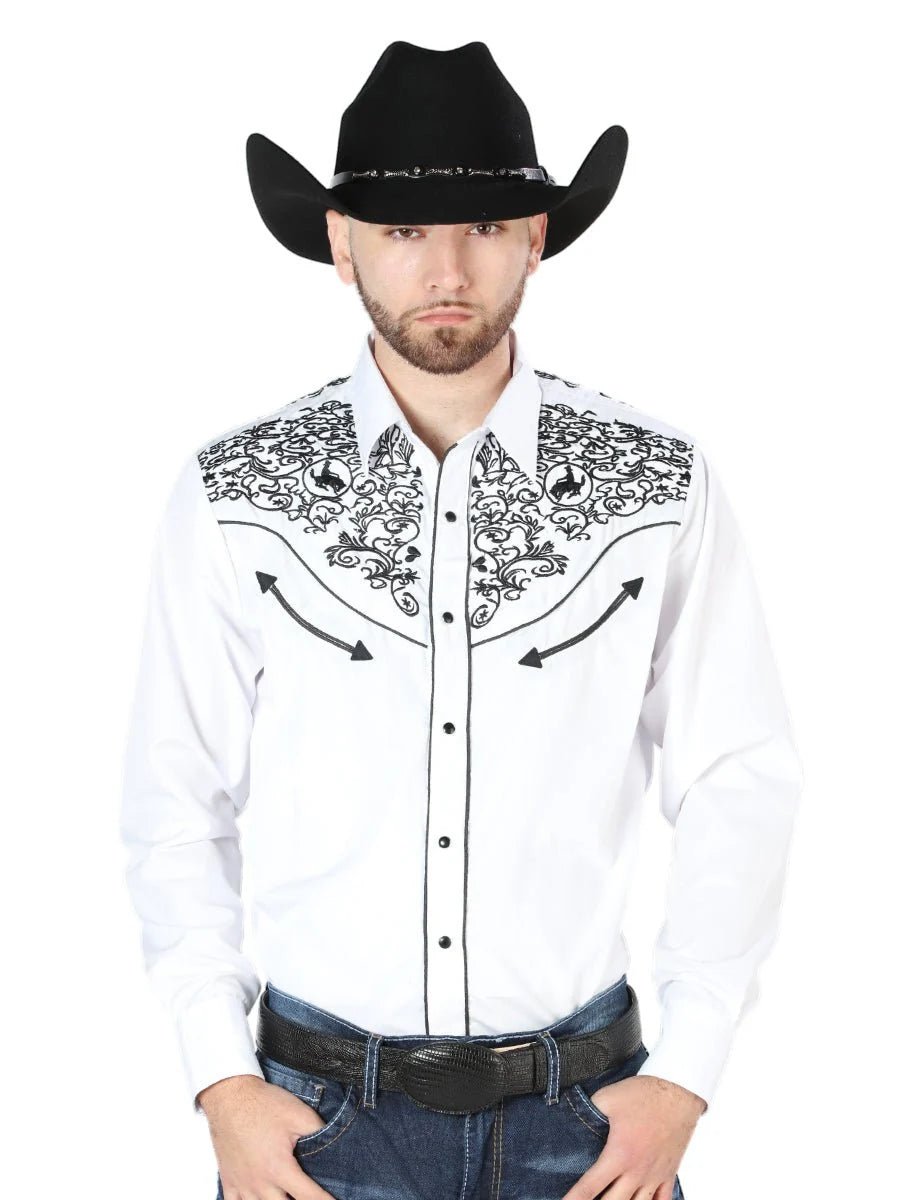 The Lord of the Skies Embroidery Shirt White/Black 44188 - OriginalWestern.com