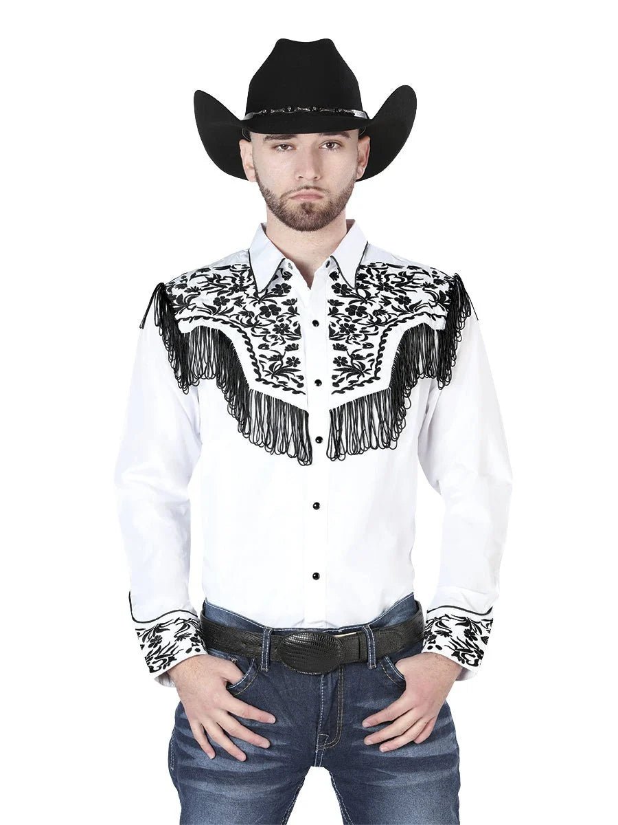The Lord of the Skies Embroidery Shirt White/Black 44223 - OriginalWestern.com