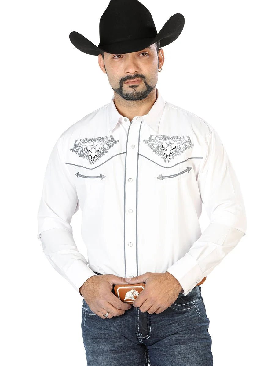 The Lord of the Skies Embroidery Shirt White/Gray 126677 - OriginalWestern.com