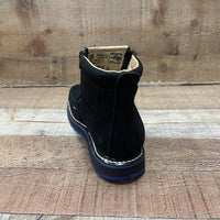 Men's Work Red/Blue Sole Zipper Handwoven Genuine Leather Oil/Water Resistant Est 334/444 Blue