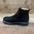 Men's Work Red/Blue Sole Zipper Handwoven Genuine Leather Oil/Water Resistant Est 334/444 Blue