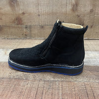 Men's Work Red/Blue Sole Zipper Handwoven Genuine Leather Oil/Water Resistant Est 334/444 Blue