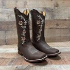 Women's Genuine Leather Cowgirl Boots Crazy Est. 252 Brown