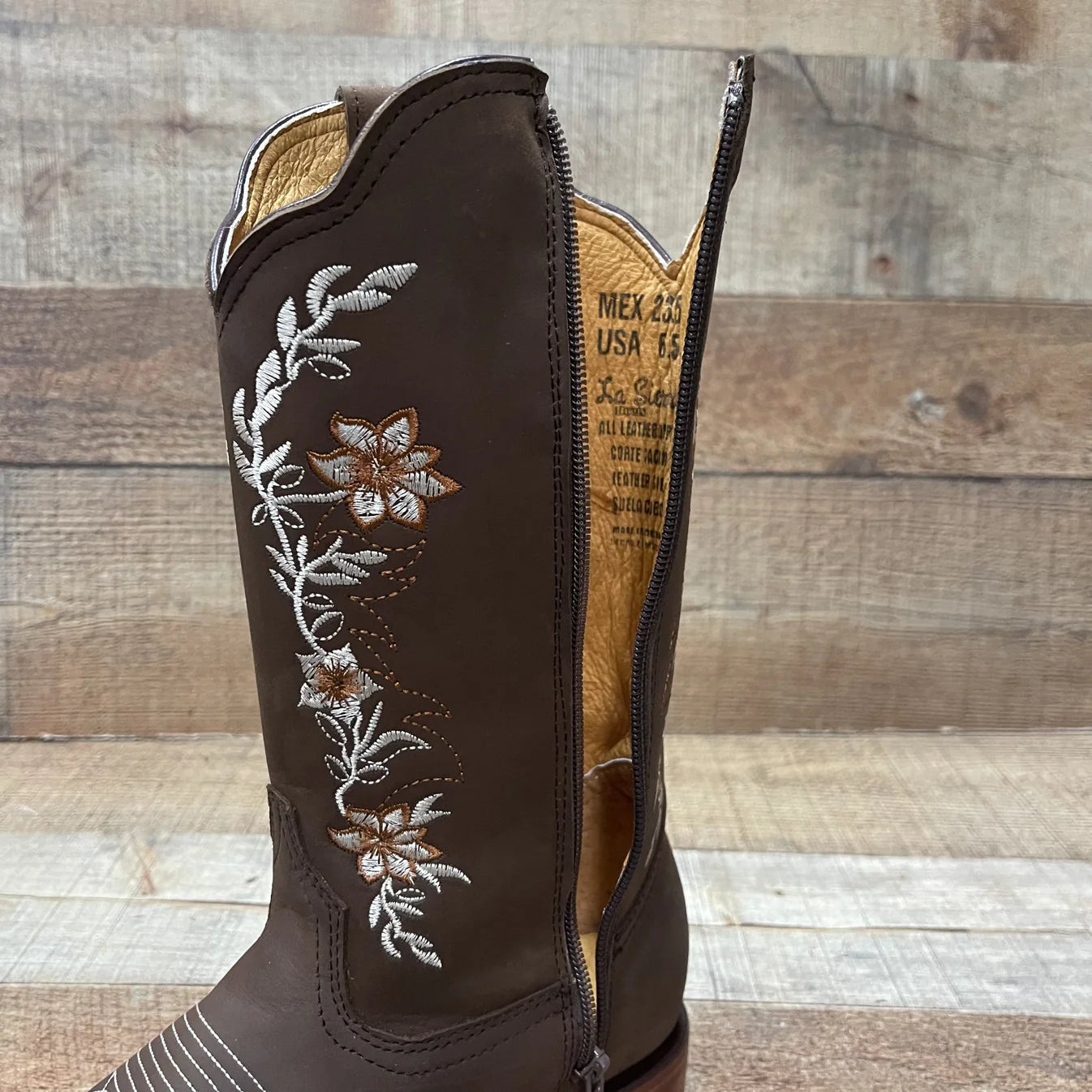 Women's Genuine Leather Cowgirl Boots Crazy Est. 252 Brown