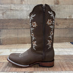 Women's Genuine Leather Cowgirl Boots Crazy Est. 252 Brown