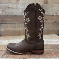 Women's Genuine Leather Cowgirl Boots Crazy Est. 252 Brown