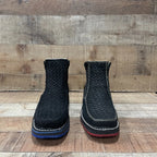 Men's Work Red/Blue Sole Zipper Handwoven Genuine Leather Oil/Water Resistant Est 334/444 Blue