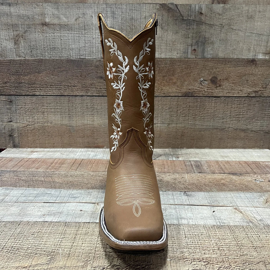 Women's Genuine Leather Cowgirl Boots Crazy Est. 252 Tan