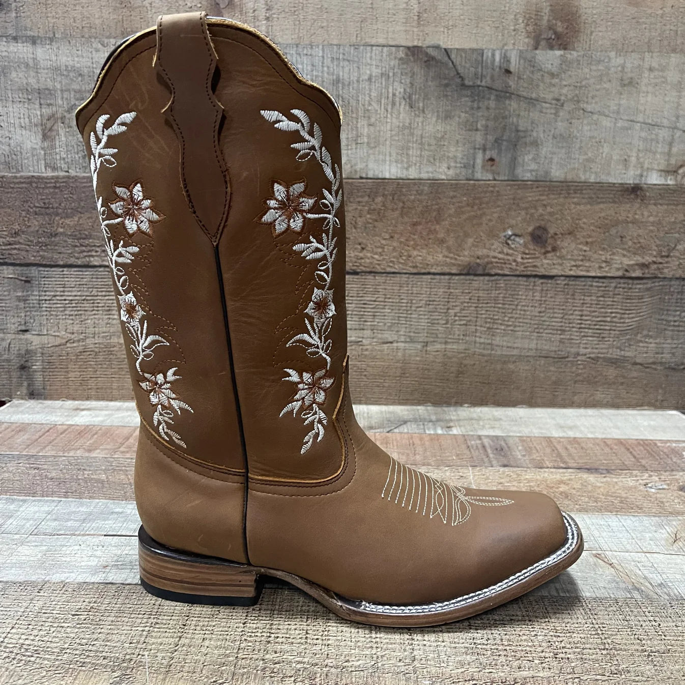 Women's Genuine Leather Cowgirl Boots Crazy Est. 252 Tan