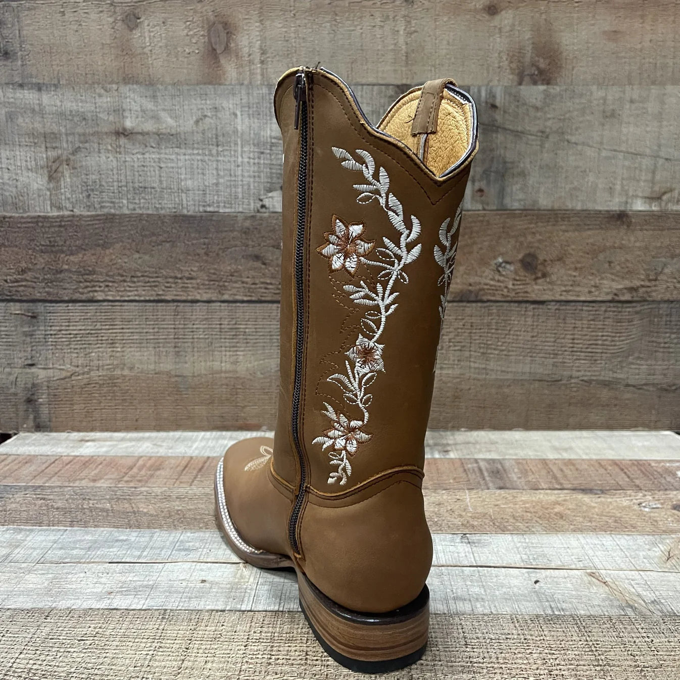 Women's Genuine Leather Cowgirl Boots Crazy Est. 252 Tan