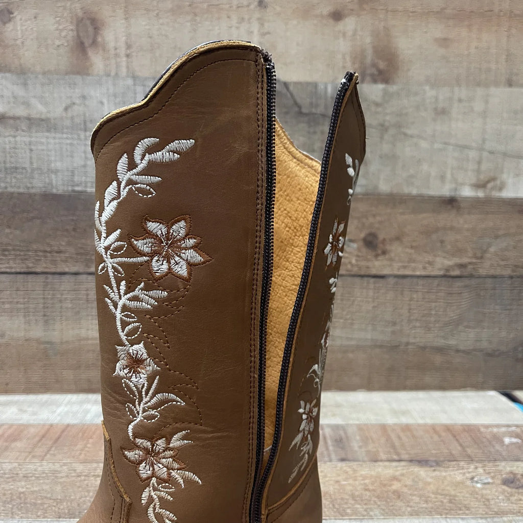 Women's Genuine Leather Cowgirl Boots Crazy Est. 252 Tan