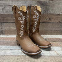 Women's Genuine Leather Cowgirl Boots Crazy Est. 252 Tan