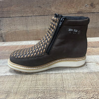 Men's Work Double Zipper Handwoven Genuine Leather Oil/Water Resistant Est. 341