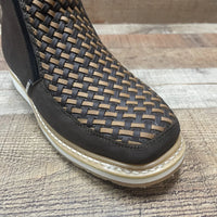 Men's Work Double Zipper Handwoven Genuine Leather Oil/Water Resistant Est. 341