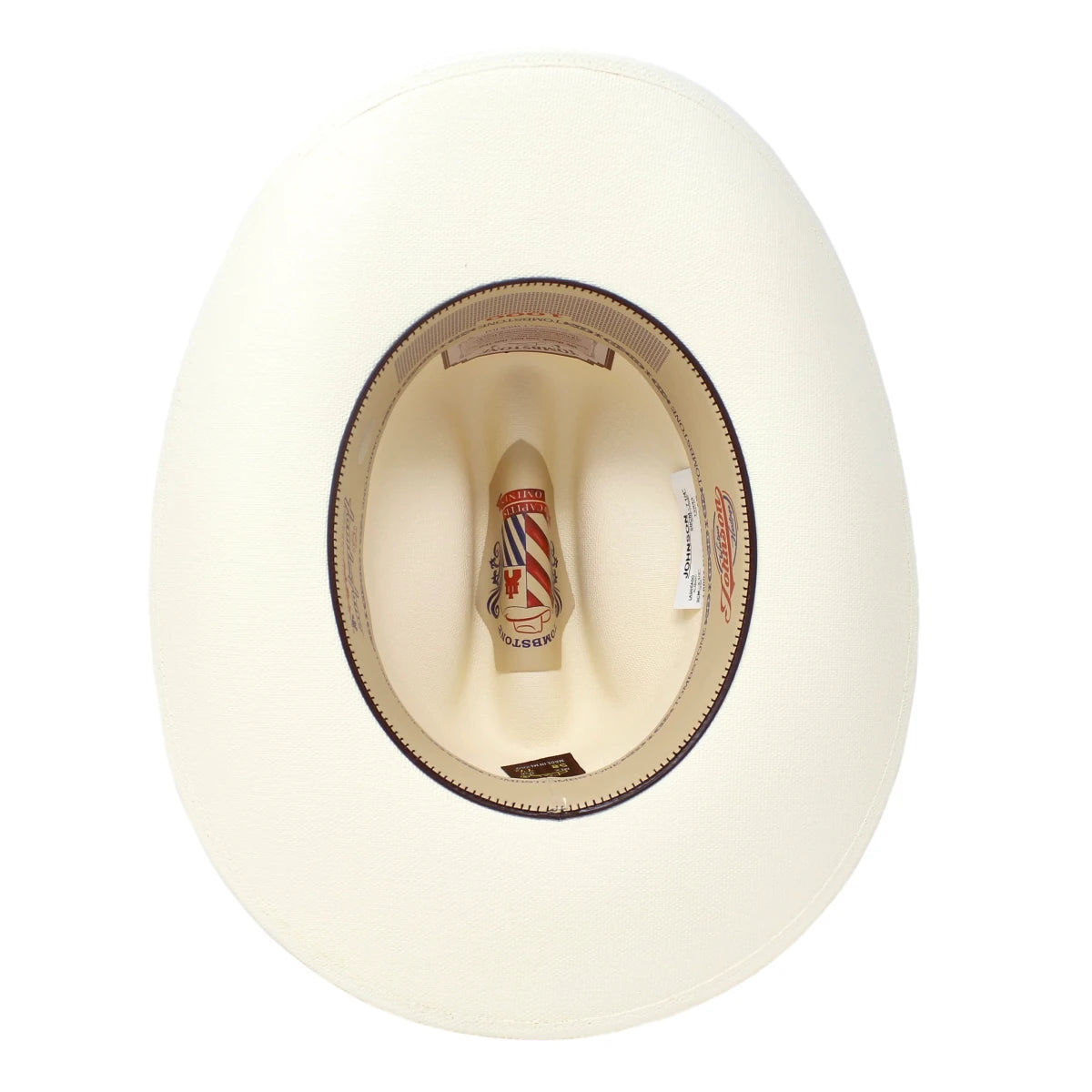 Tombstone 1000X Johnson Style Western Cowboy Straw Hat Brim 3" with White Band - OriginalWestern.com