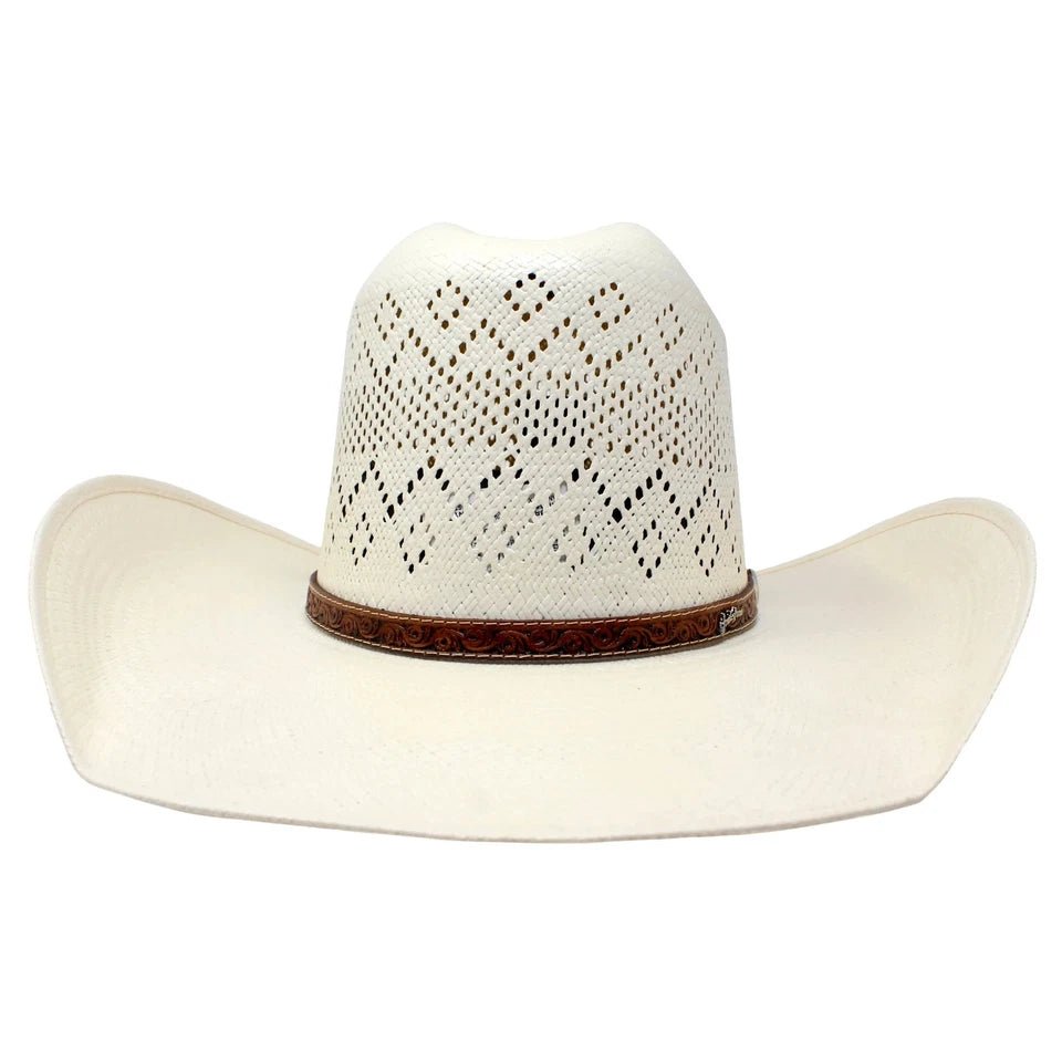 Tombstone 100X Ranger Diamond Minnick Style Western Cowboy Shantung Straw Hat - OriginalWestern.com