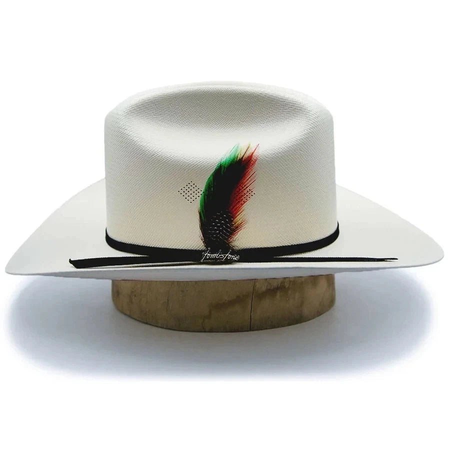 Tombstone 100X Sinaloa Chaparral Style Western Cowboy Shantung Straw Hat - Brim 3" - OriginalWestern.com
