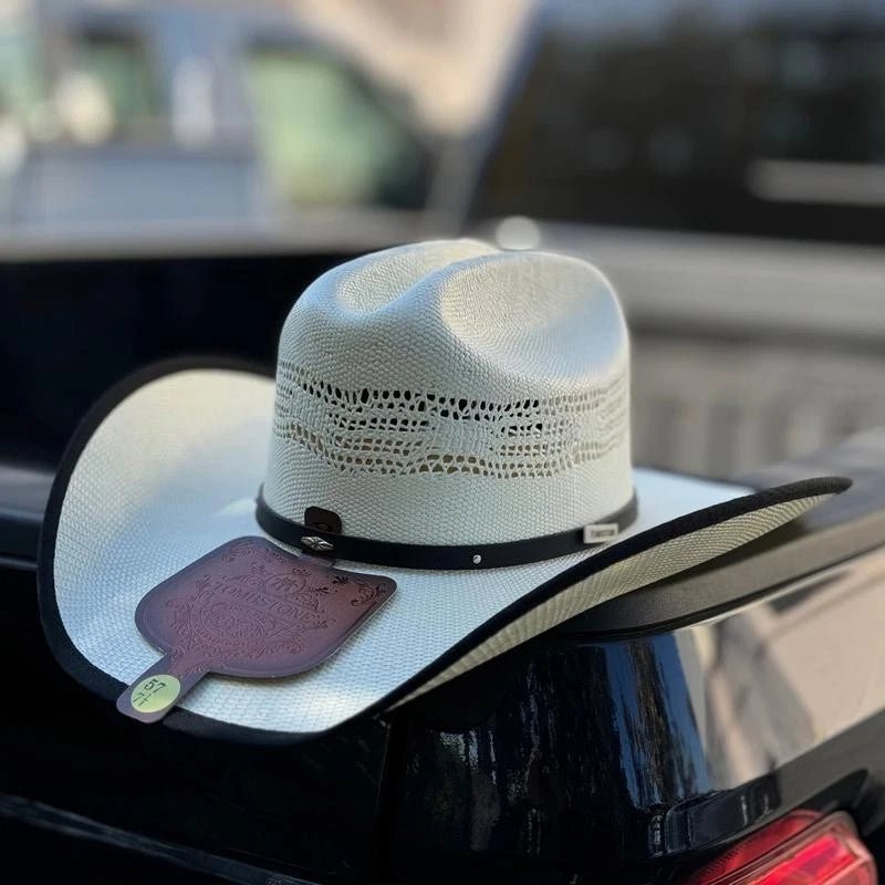 Tombstone 10X Maverick Rivete Style Bangora Western Cowboy Straw Hat - OriginalWestern.com