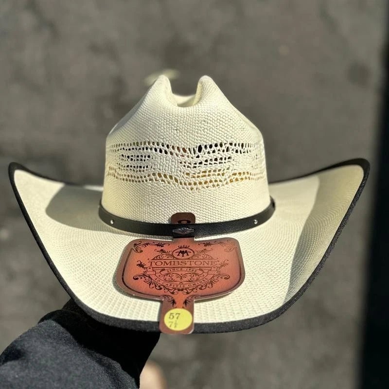 Tombstone 10X Maverick Rivete Style Bangora Western Cowboy Straw Hat - OriginalWestern.com