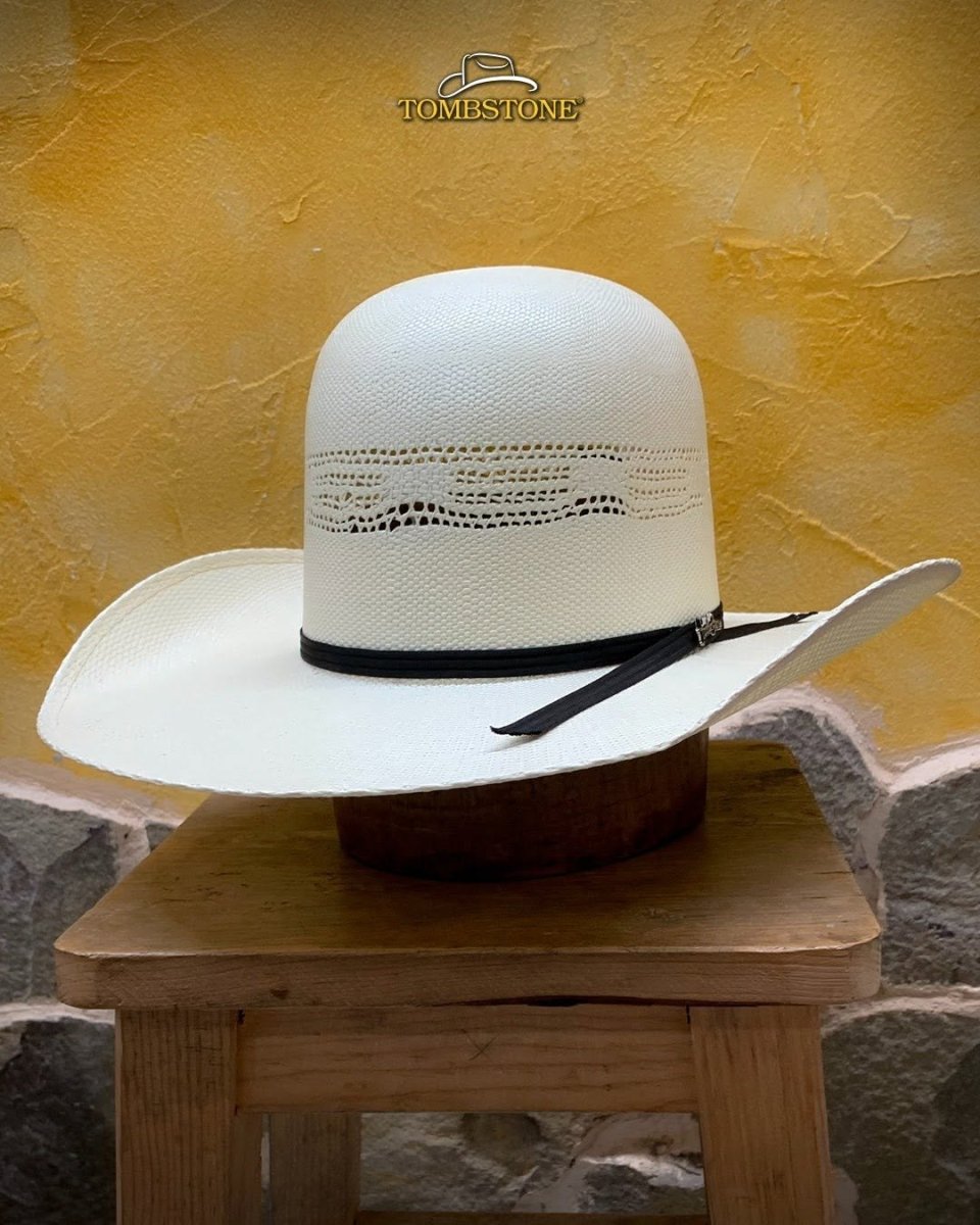 Tombstone 10X Open Crown Style Bangora Western Cowboy Straw Hat - OriginalWestern.com