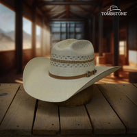 Tombstone 10X Roper Tricolor Style Bangora Western Cowboy Straw Hat - OriginalWestern.com