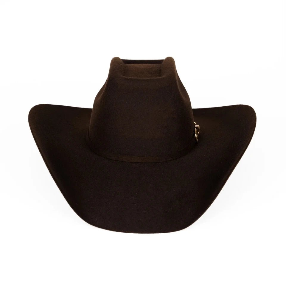 Tombstone 20X 8 Segundos Brick Crown Style Western Cowboy Fur Felt Hat - Brown - OriginalWestern.com