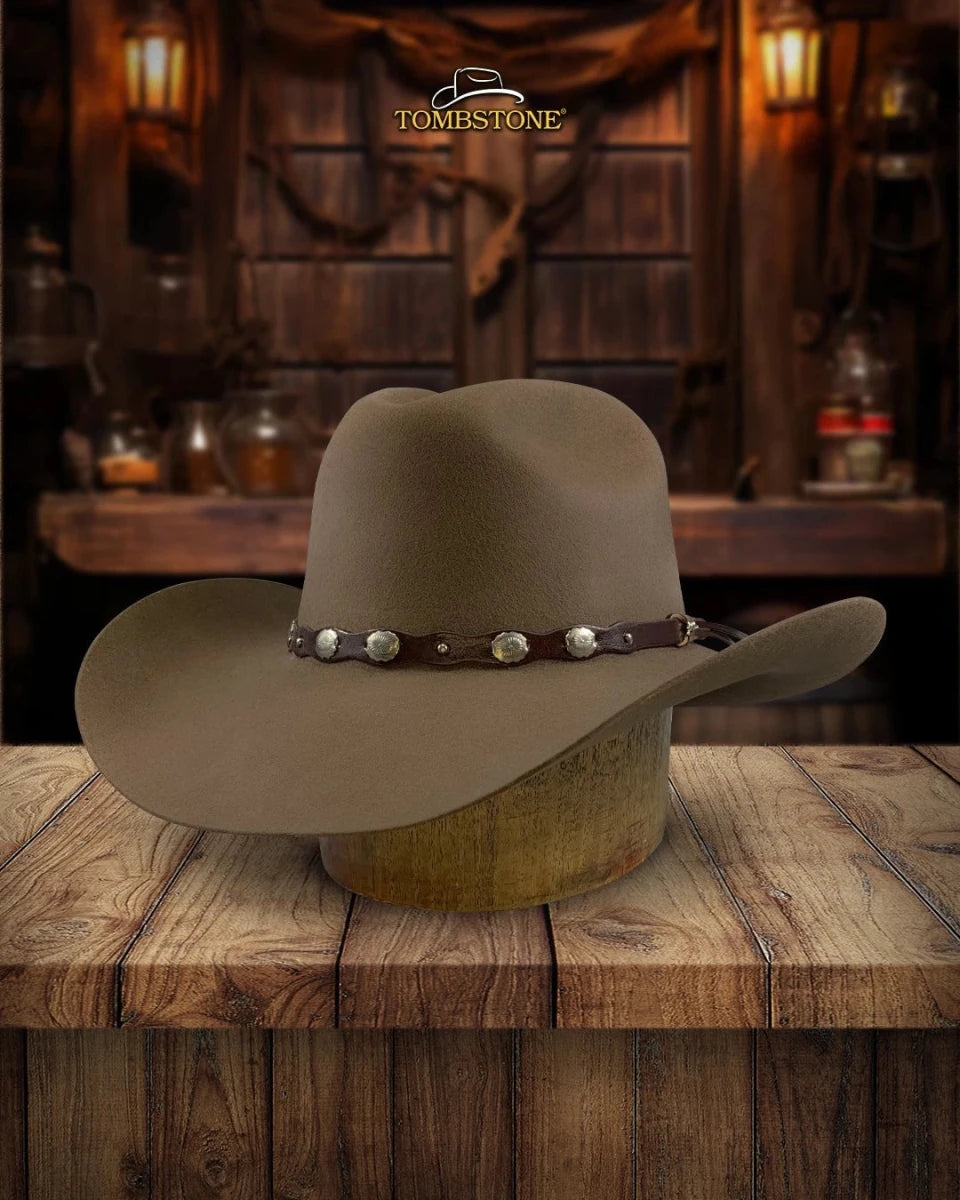 Tombstone 20X Denver Style Western Cowboy Fur Felt Hat - Nutria Sahara - OriginalWestern.com