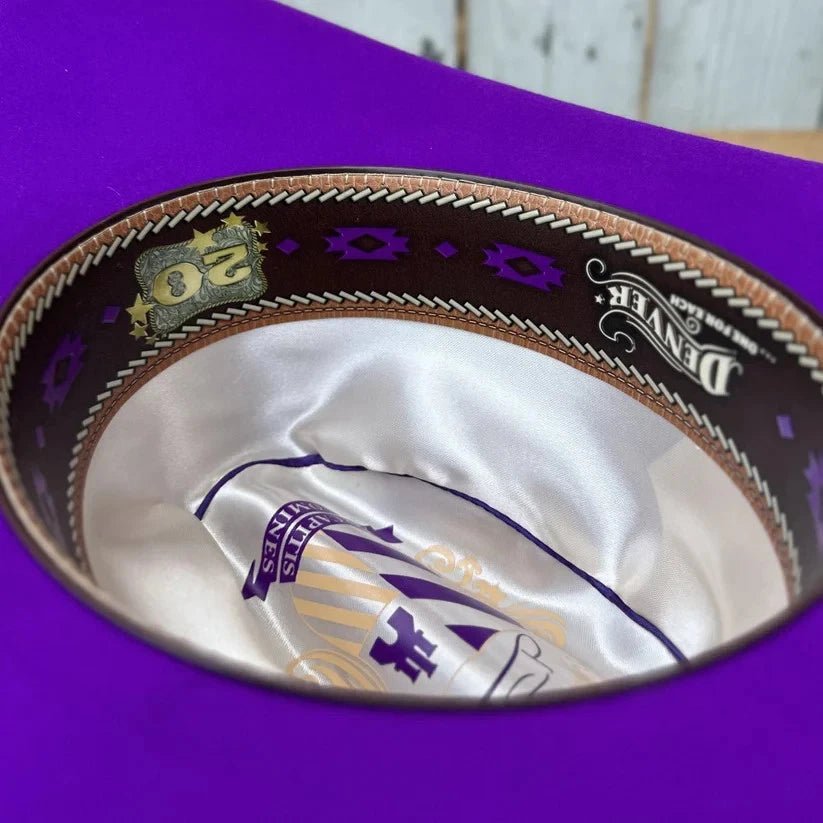 Tombstone 20X Denver Style Western Cowboy Fur Felt Hat - Purple - OriginalWestern.com