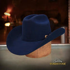 Tombstone 20X Los Dos Carnales Patron Style Western Cowboy Fur Felt Hat - Navy Blue - OriginalWestern.com