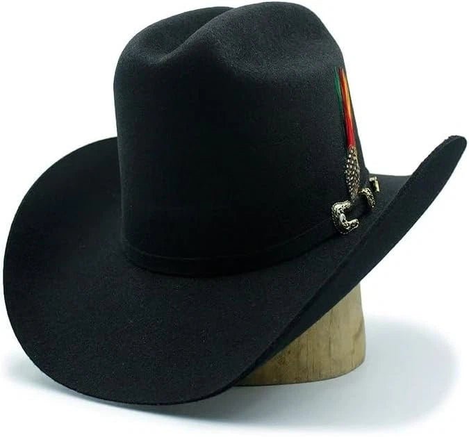 Tombstone 20X Los Dos Carnales Viejon Style Western Cowboy Fur Felt Hat - Black - OriginalWestern.com