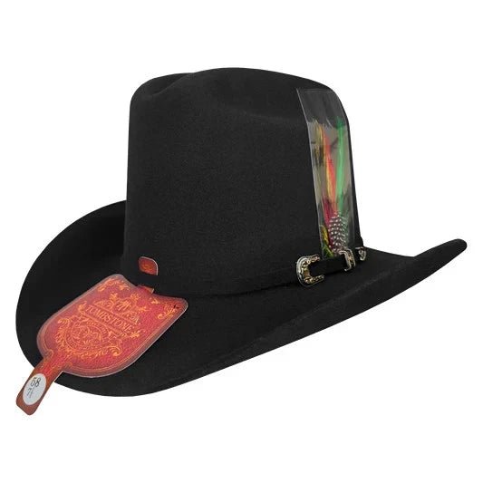 Tombstone 20X Los Dos Carnales Viejon Style Western Cowboy Fur Felt Hat - Black - OriginalWestern.com