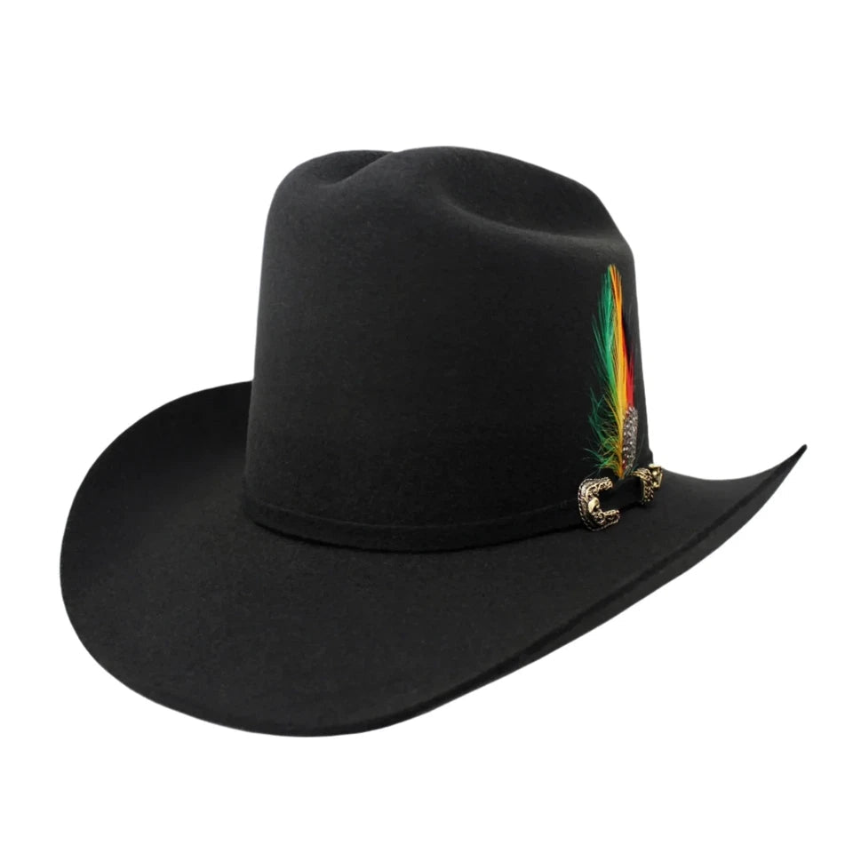 Tombstone 20X Los Dos Carnales Viejon Style Western Cowboy Fur Felt Hat - Black - OriginalWestern.com