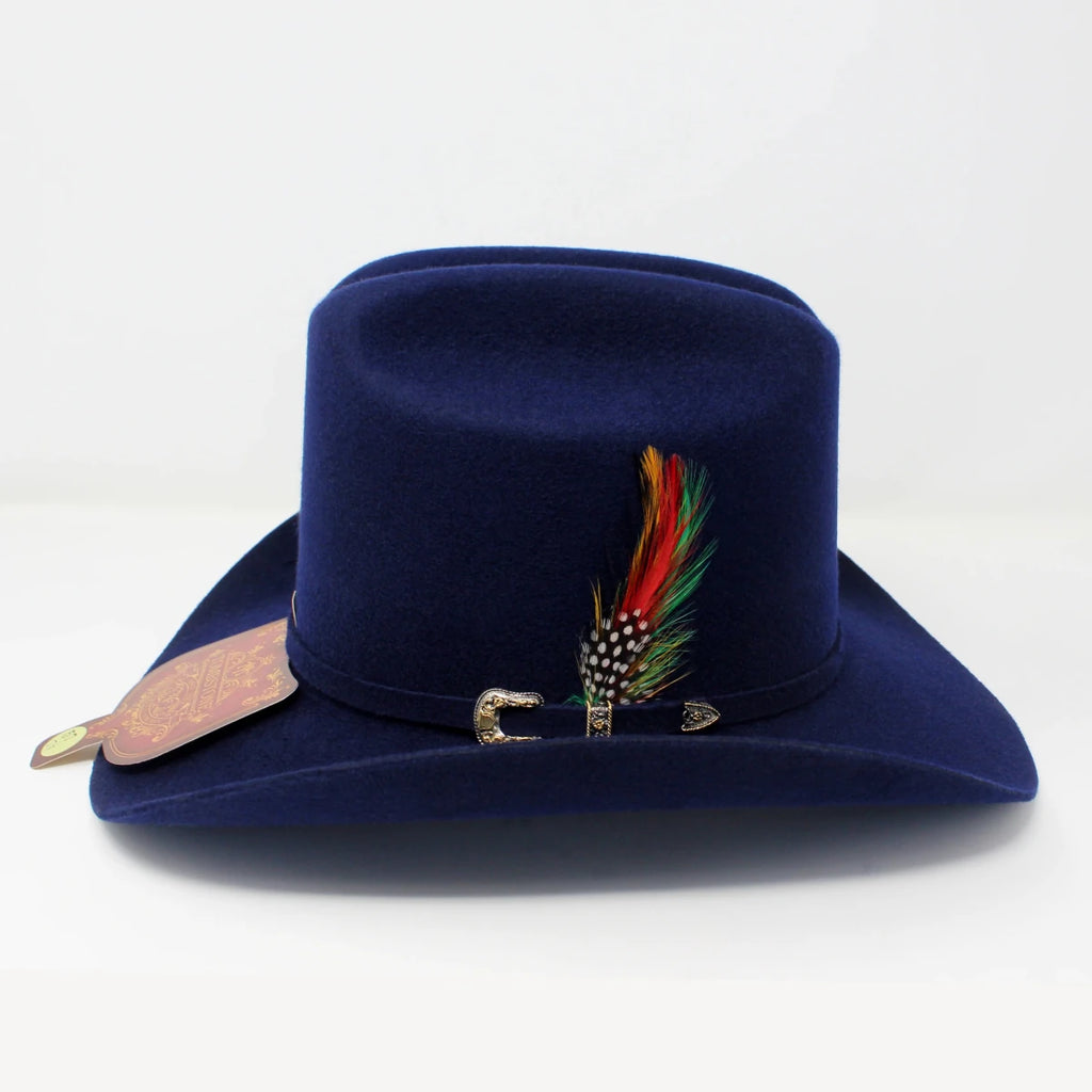 Tombstone 20X Los Dos Carnales Viejon Style Western Cowboy Fur Felt Hat - Navy Blue - OriginalWestern.com
