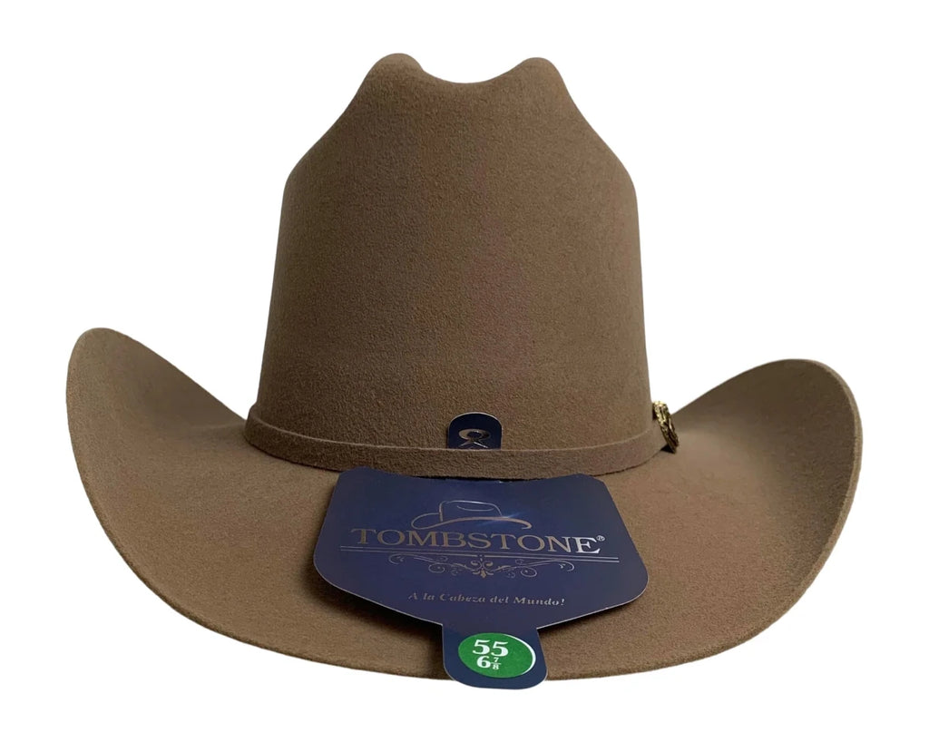 Tombstone 20X Los Dos Carnales Viejon Style Western Cowboy Fur Felt Hat - Nutria Camel - OriginalWestern.com