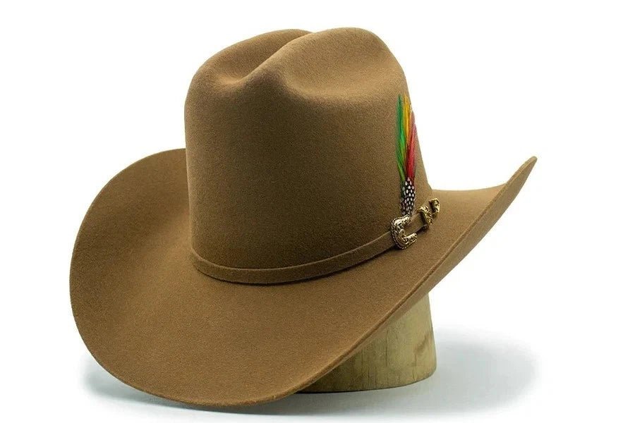 Tombstone 20X Los Dos Carnales Viejon Style Western Cowboy Fur Felt Hat - Nutria Camel - OriginalWestern.com