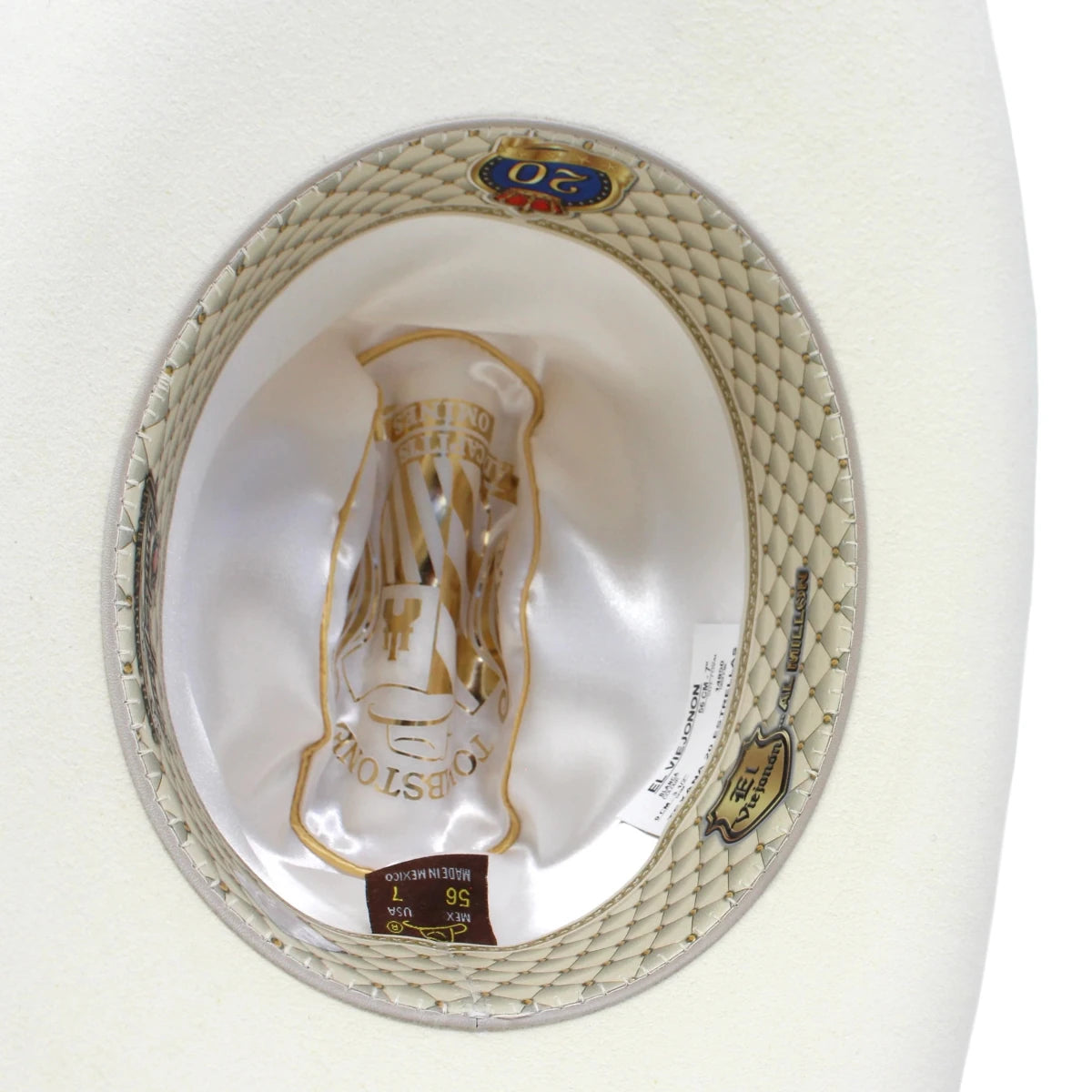 Tombstone 20X Los Dos Carnales Viejon Style Western Cowboy Fur Felt Hat - White - OriginalWestern.com