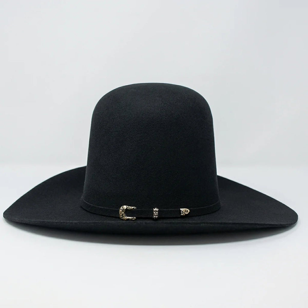 Tombstone 20X Open Crown Style Western Cowboy Fur Felt Hat - Black - OriginalWestern.com