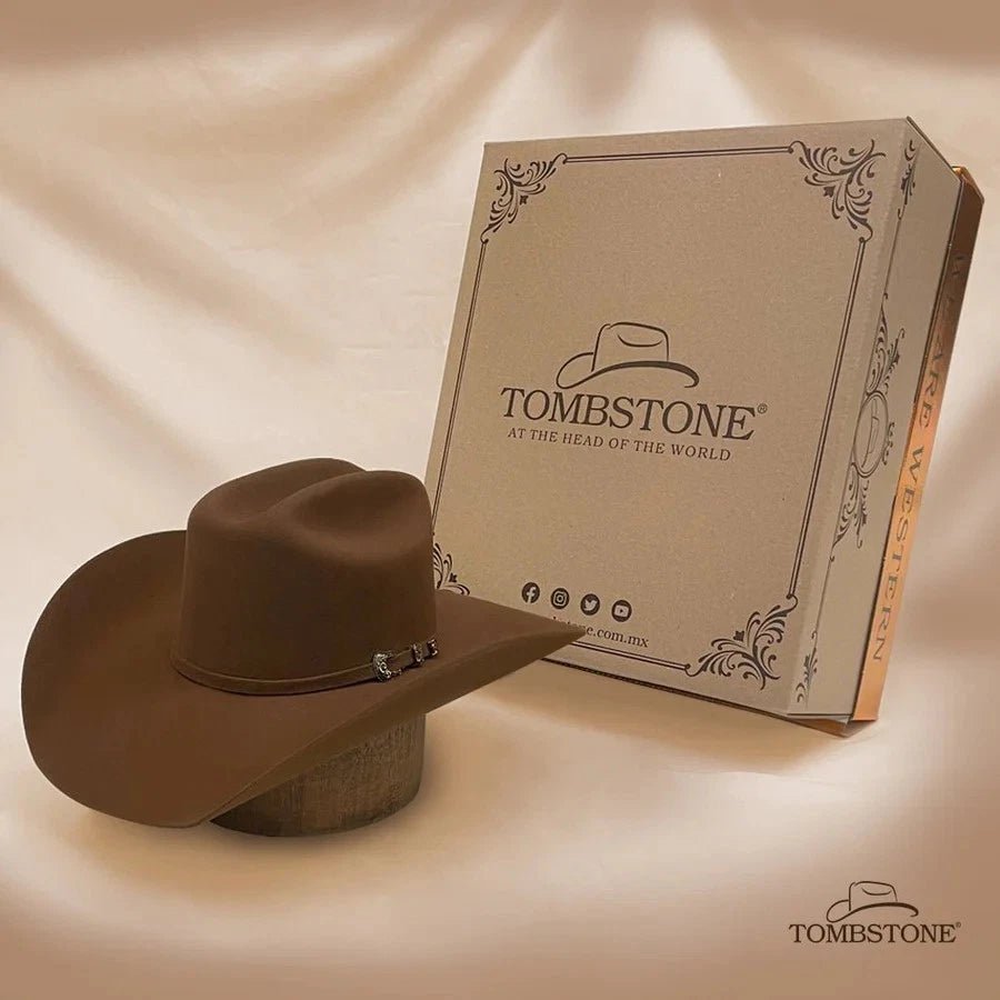 Tombstone 20X Roper Style Western Cowboy Fur Felt Hat - Walnut - OriginalWestern.com