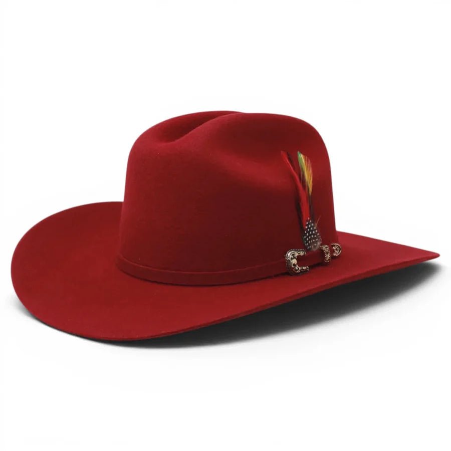 Tombstone 20X Sinaloa (Chaparral) Style Western Cowboy Fur Felt Hat - Burgundy - OriginalWestern.com