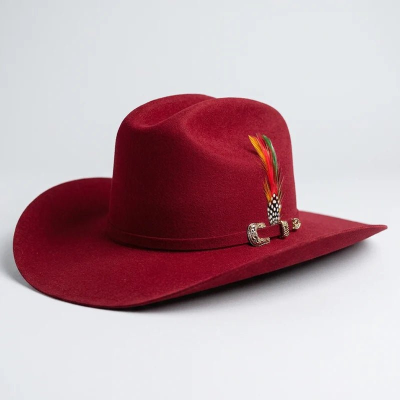 Tombstone 20X Sinaloa (Chaparral) Style Western Cowboy Fur Felt Hat - Burgundy - OriginalWestern.com