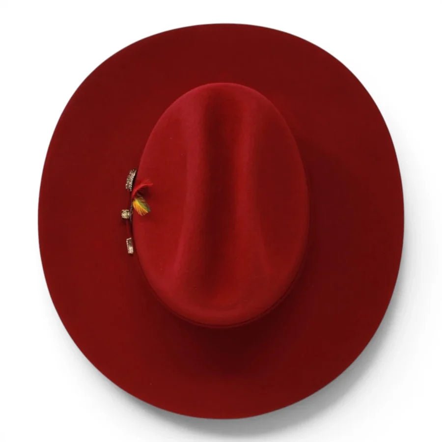 Tombstone 20X Sinaloa (Chaparral) Style Western Cowboy Fur Felt Hat - Burgundy - OriginalWestern.com
