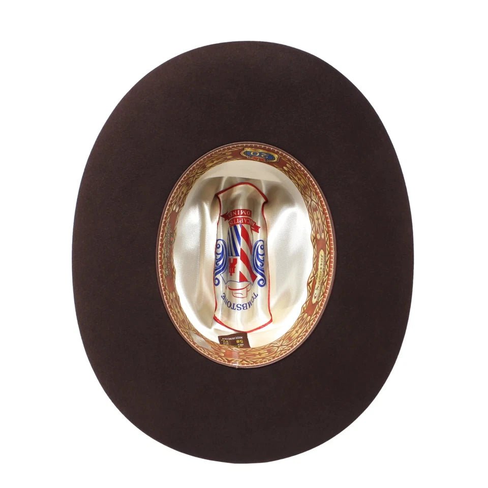 Tombstone 20X Sinaloa Chaparral Style Western Cowboy Fur Felt Hat - Chocolate Brown - OriginalWestern.com